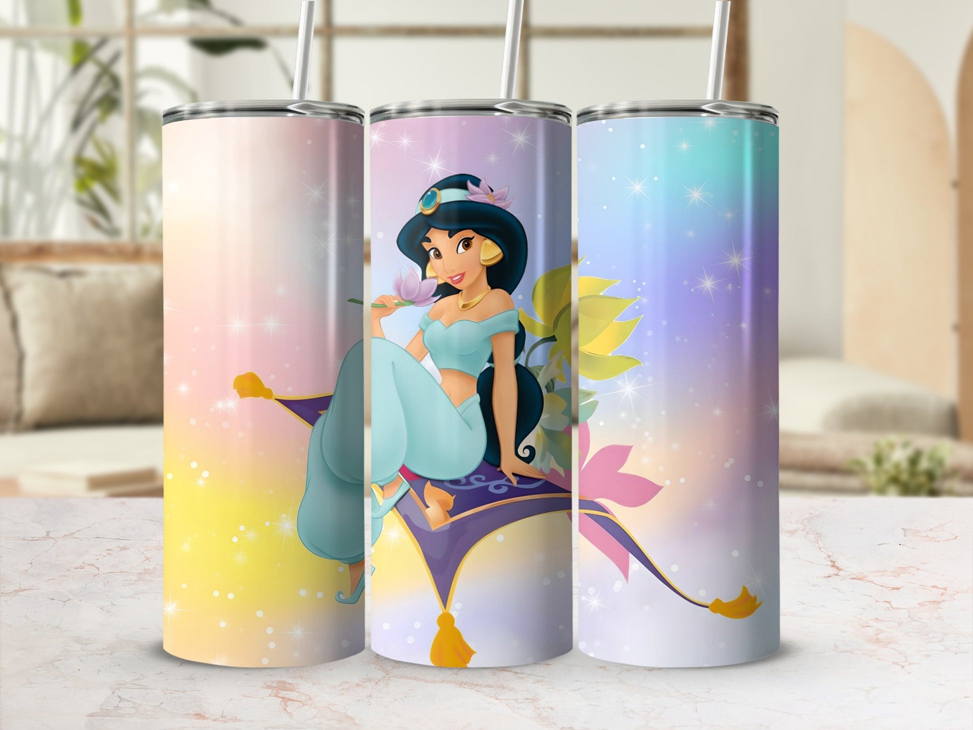 Princess Jasmine Colorful Magic Carpet Tumbler Cup