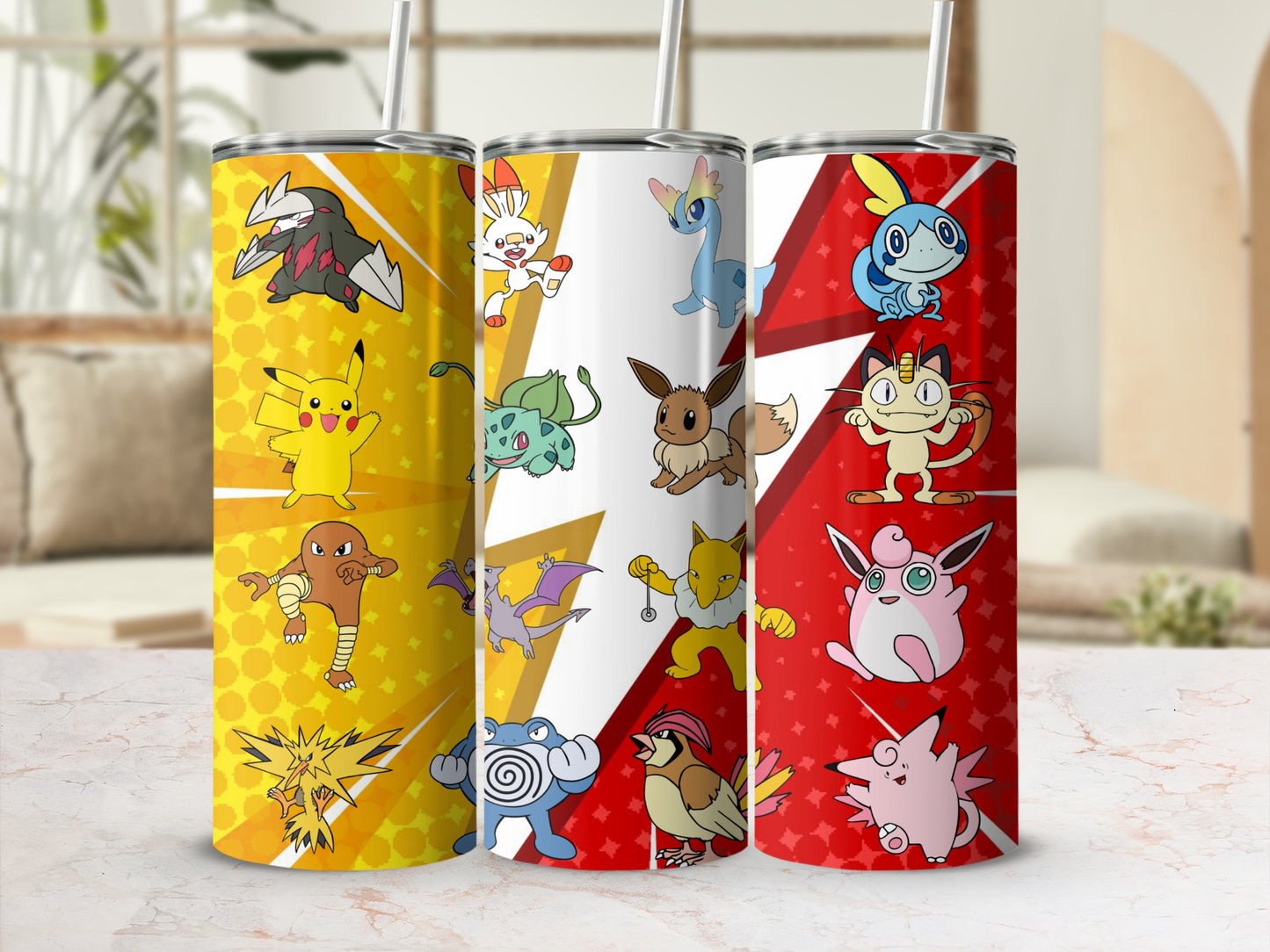 Colorful Pokemon Character Collection Tumbler Cups