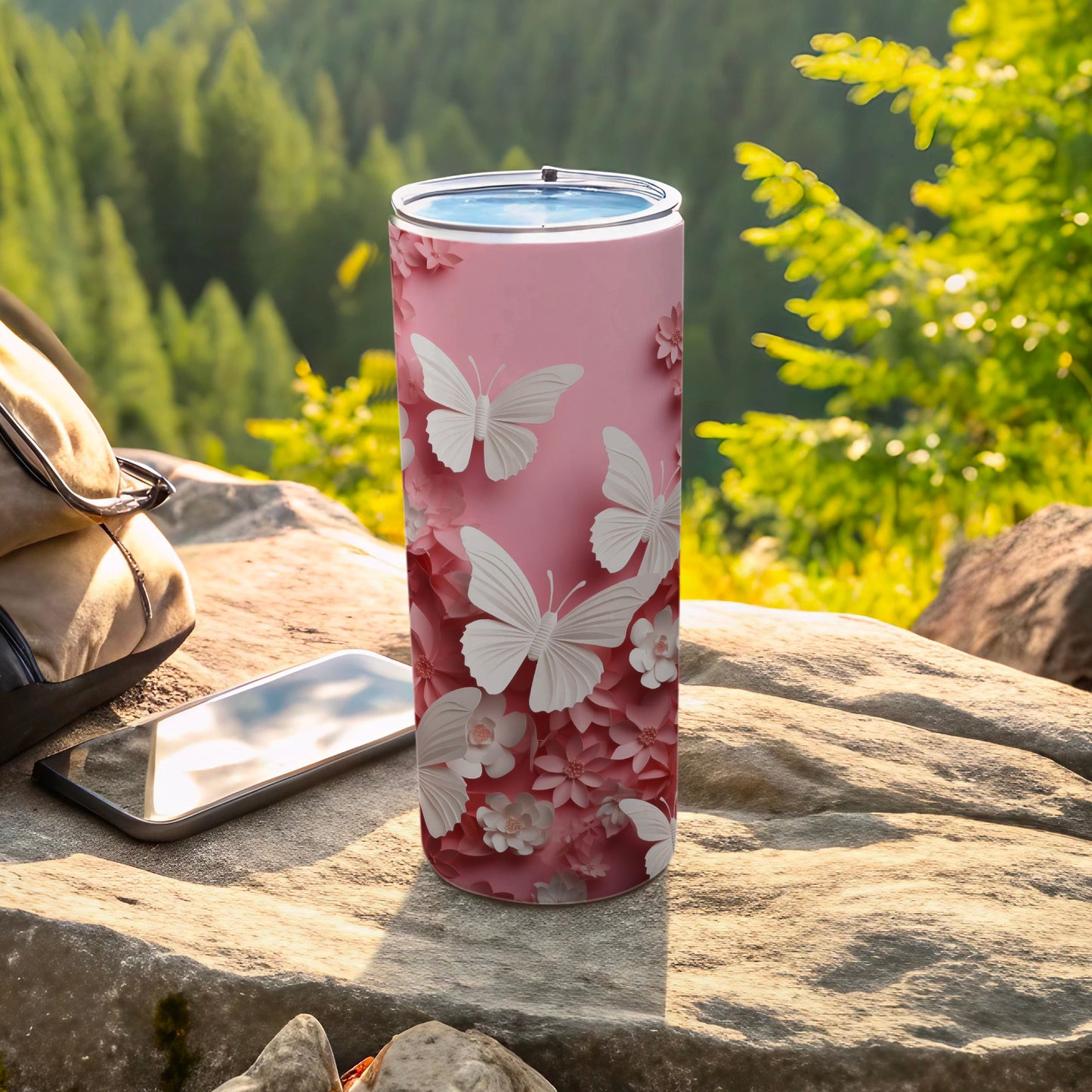 Pink White Butterfly Blossom Drinkware Tumbler product type
Tumbler
Pink Tumbler
Butterfly Tumbler
Floral Tumbler
Butterfly Decor
Flower Decor
Pink Butterfly Print
White Butterfly Print
Drinkware
Beverage Cup
Hydration
Travel Cup
Gift
Women
Outdoor Cup
Aesthetic Cup
Cute Tumbler
Unique Tumbler
Nature Theme
Blossom Tumbler