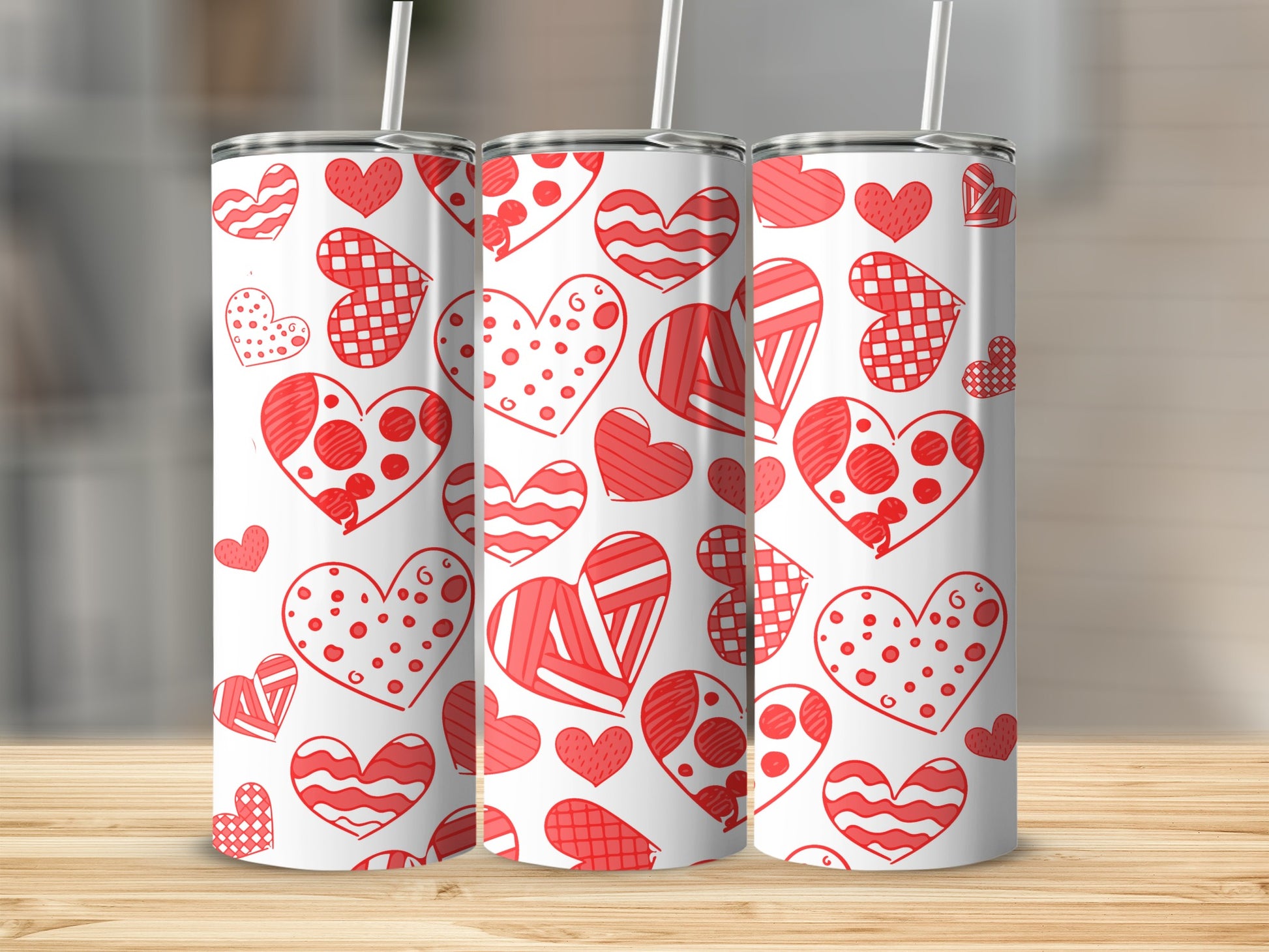 Valentine's Day Heart Patterned Tumbler Product