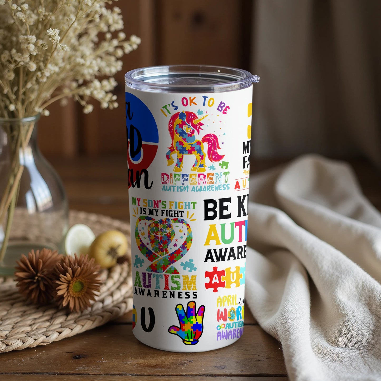 Colorful Autism Awareness Designs Tumbler