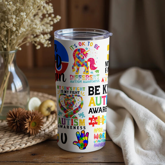 Colorful Autism Awareness Designs Tumbler