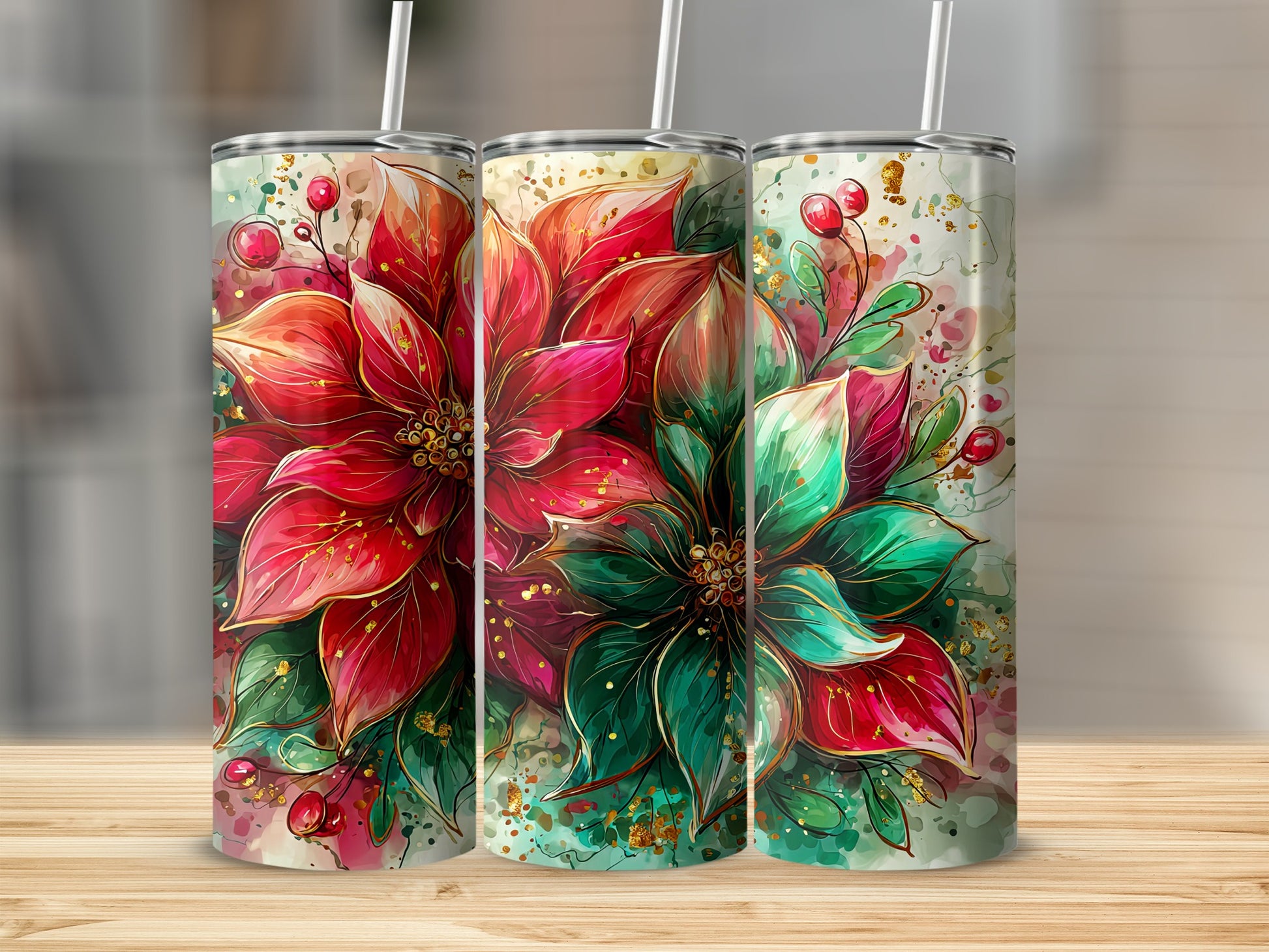 Vibrant Floral Patterned Tumblers for Festive Celebrations