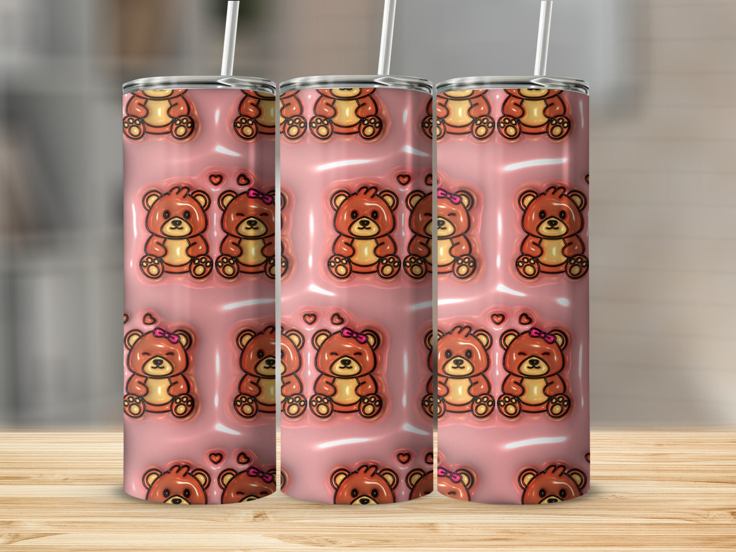 Adorable Teddy Bears with Hearts Limited Edition Tumbler