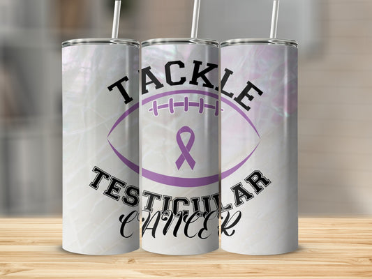 Tackle Testicular Cancer Awareness Tumbler
