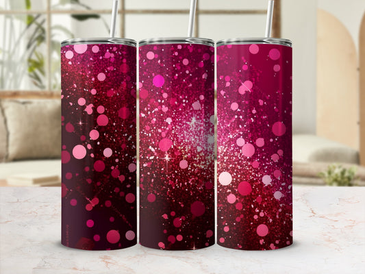 Shiny Pink Magenta Glitter Circles Sparkle Design Tumbler product type