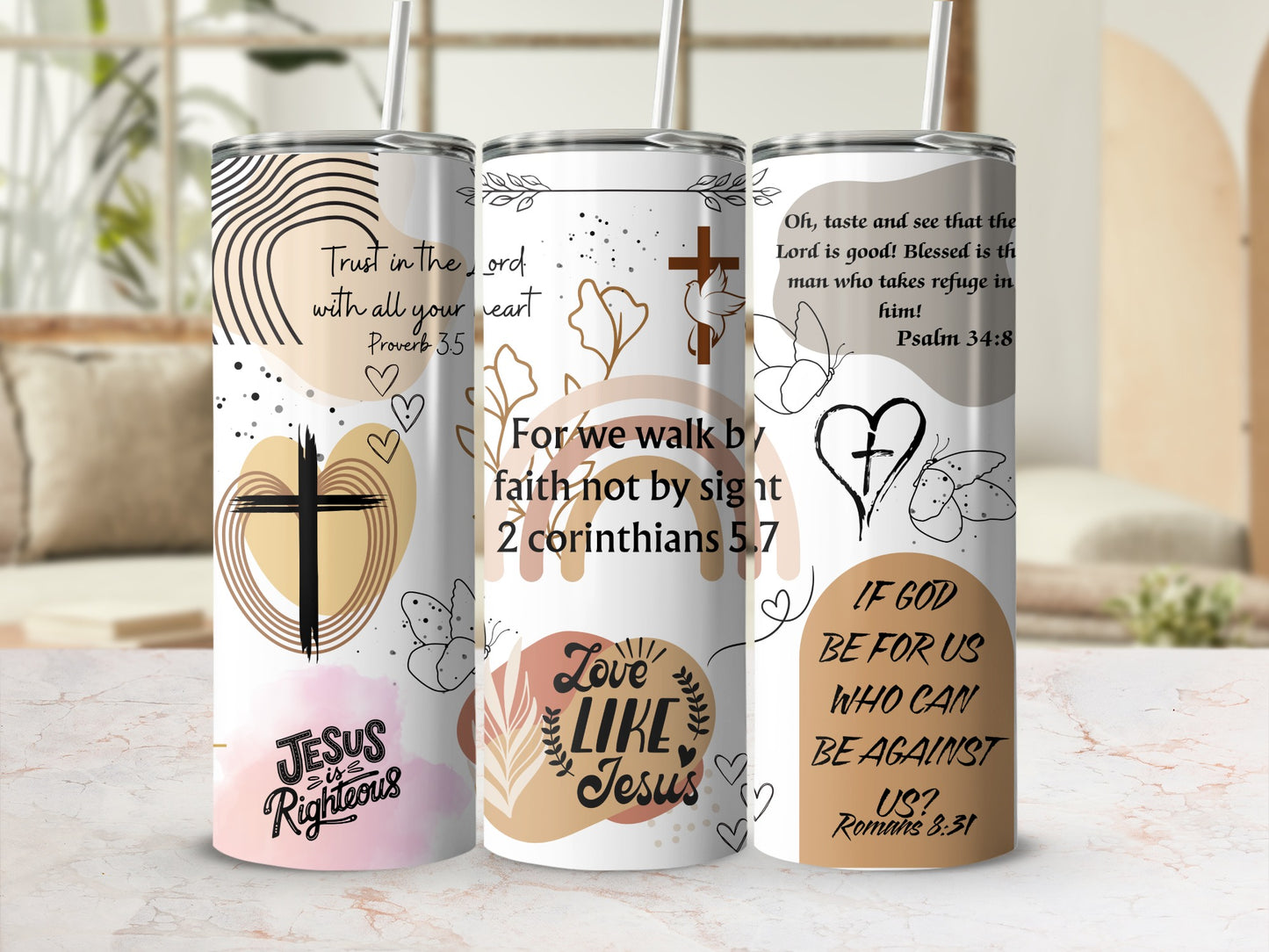 Christian Inspirational Quotes Drink Tumbler Collection