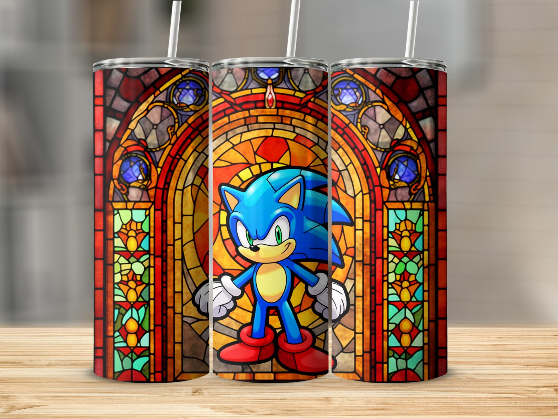 Sonic The Hedgehog Stained Glass Tumbler