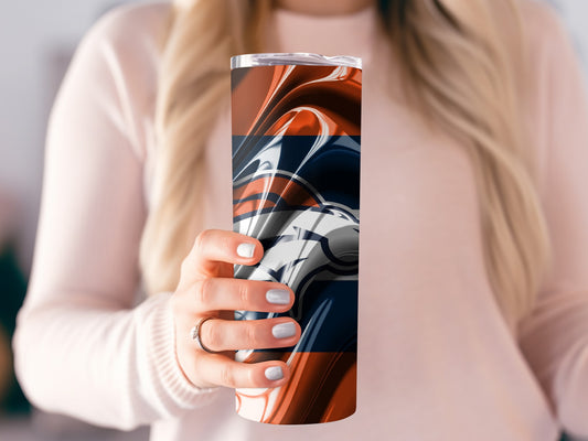 Denver Broncos Abstract Wave Design For Sports Fans Tumblers