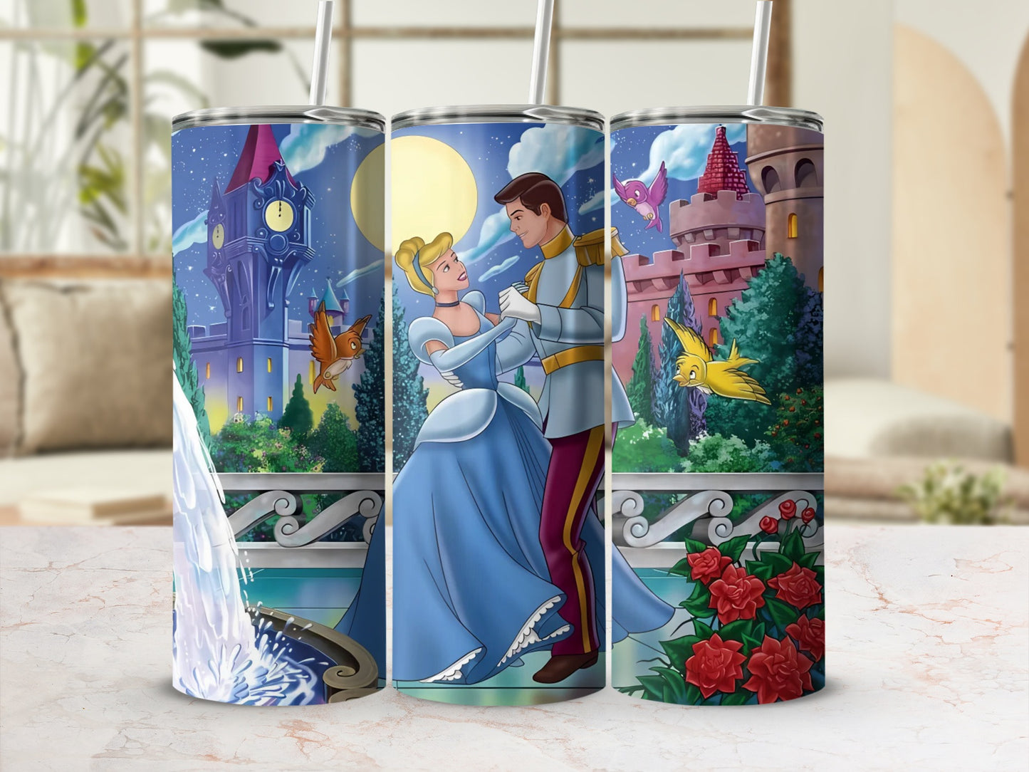 Enchanting Fairytale Princess and Prince Tumbler Design