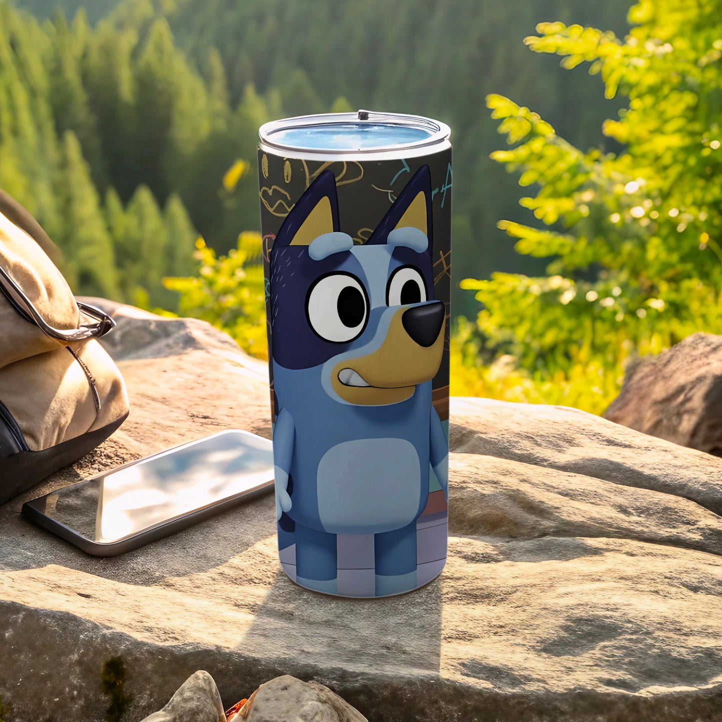 Blue Cartoon Character Insulated Tumbler For Outdoor Use