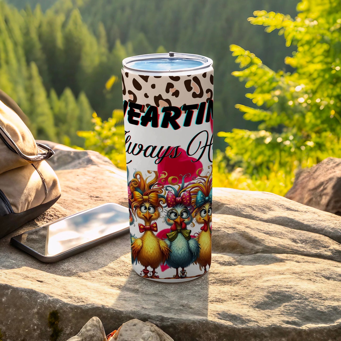 Heartin Always Fun Cartoon Patterned Drinkware