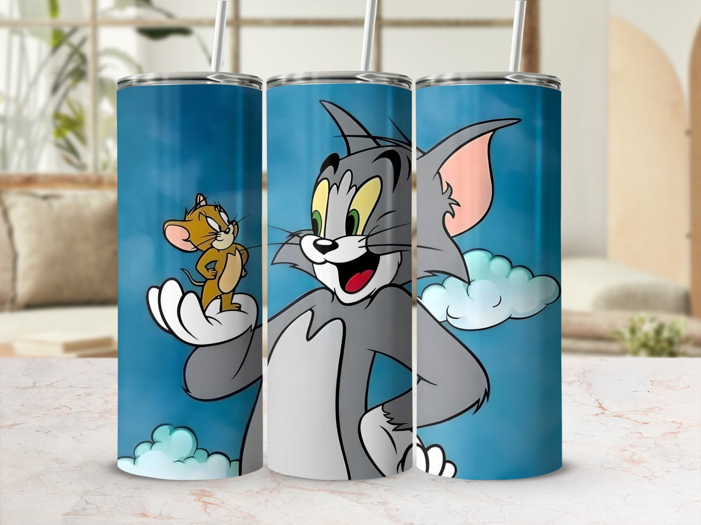 Animated Cat and Mouse Design Tumbler for Fans
