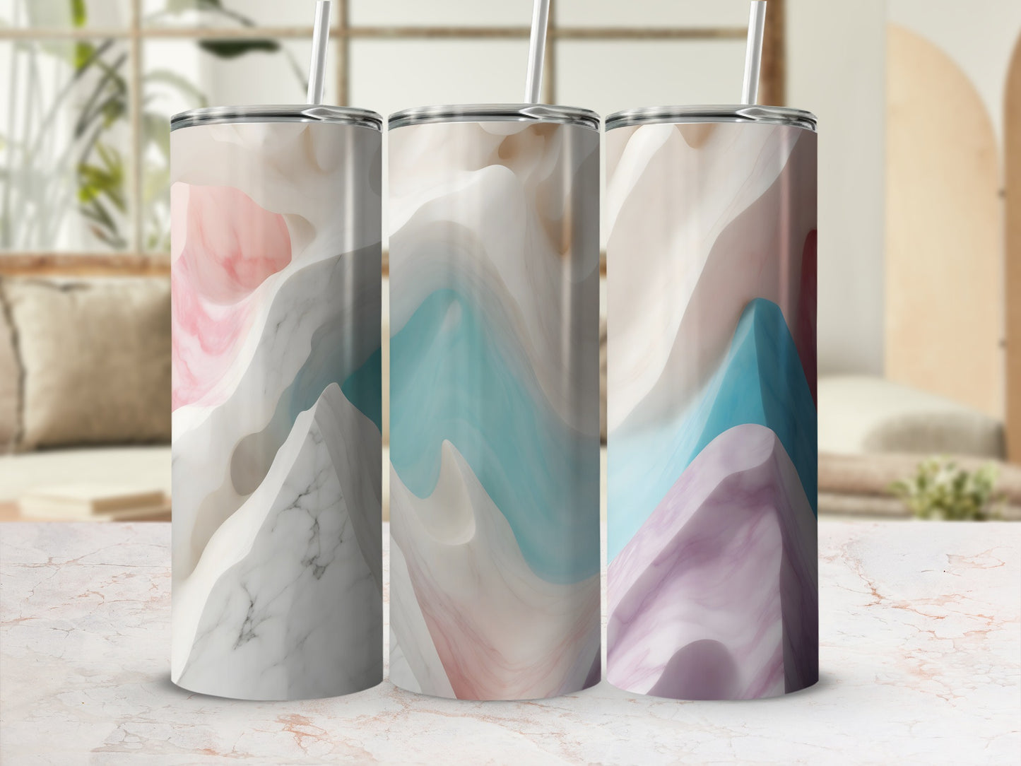 Abstract Fluid Wavy Pastel Drinkware Tumbler product type