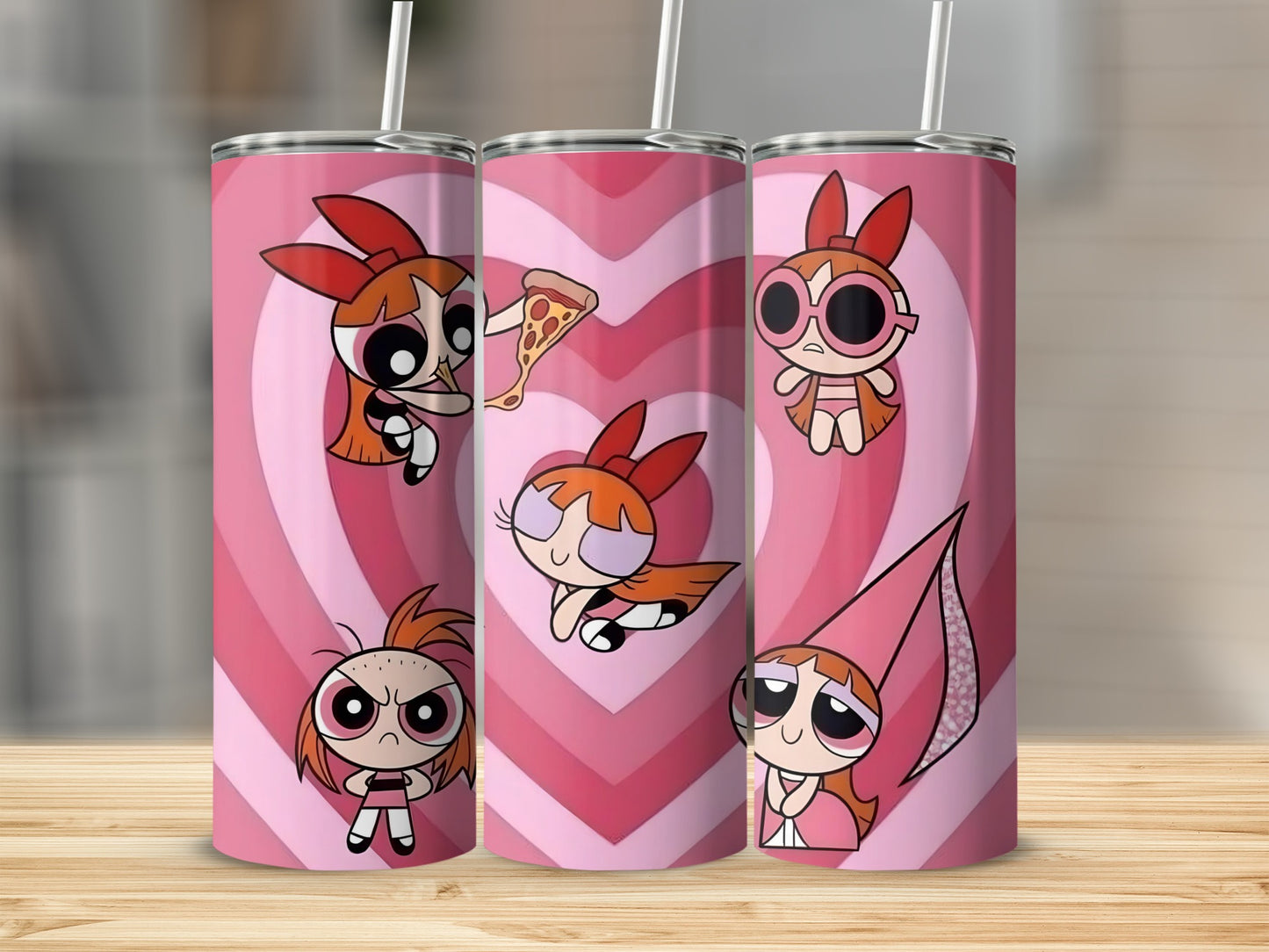 Cute Cartoon Characters Hearts Design Tumbler