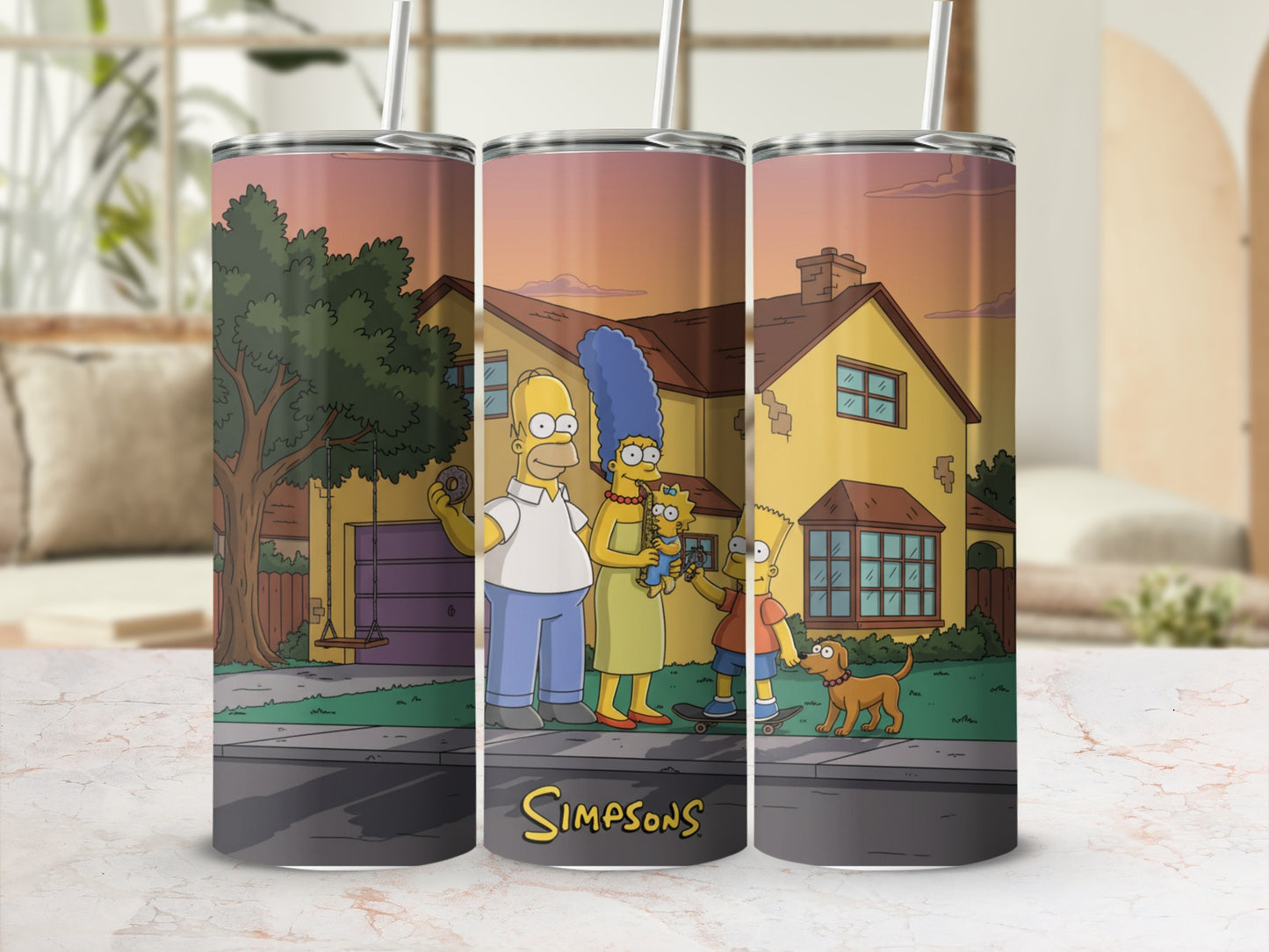 The Simpsons Family House Scene Insulated Tumbler