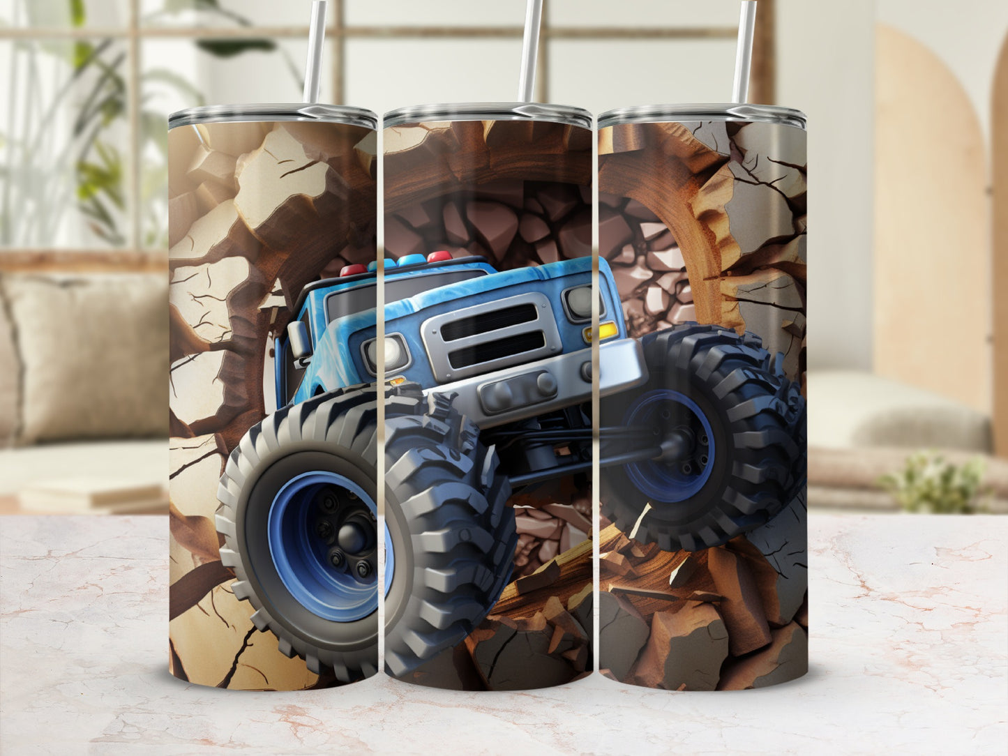Off-Road Monster Truck Art Tumbler for Adventure Lovers