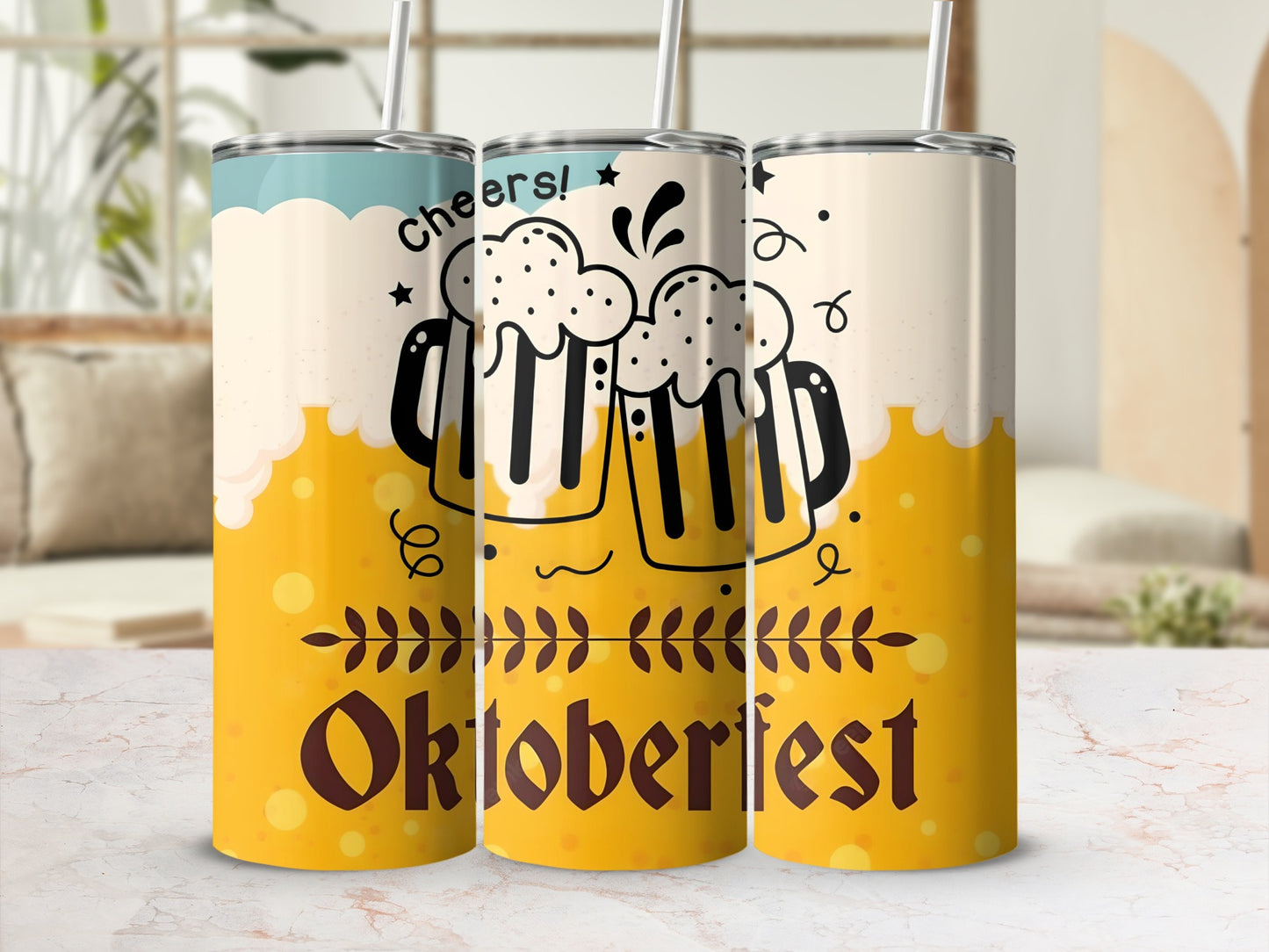 Oktoberfest Cheers Beer Mug Design Tumbler