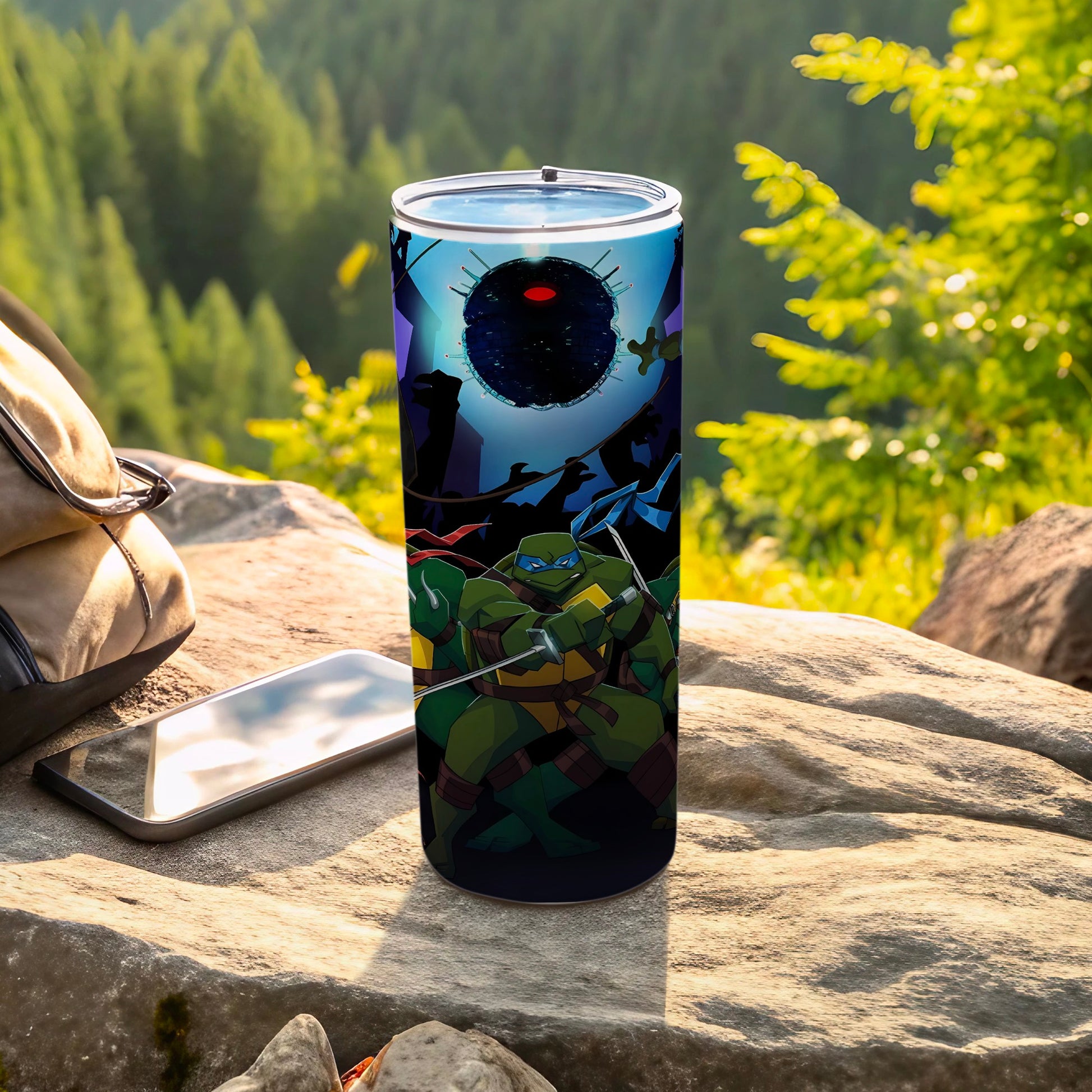 Ninja Turtle Graphic Travel Tumbler with Lid