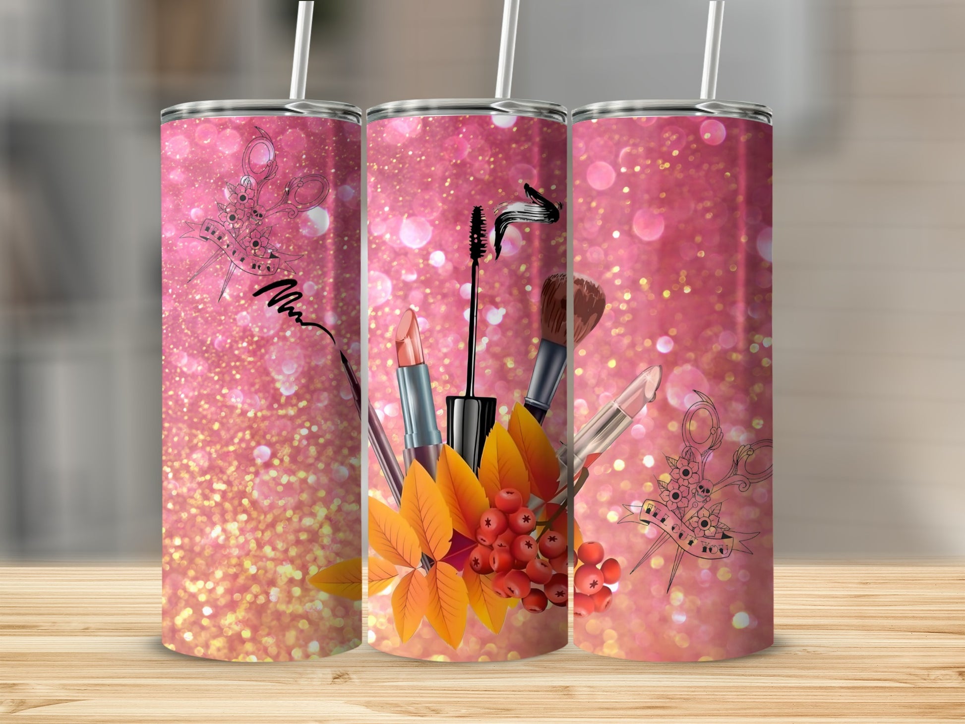 Stylish Sparkle Makeup Accessories Tumbler