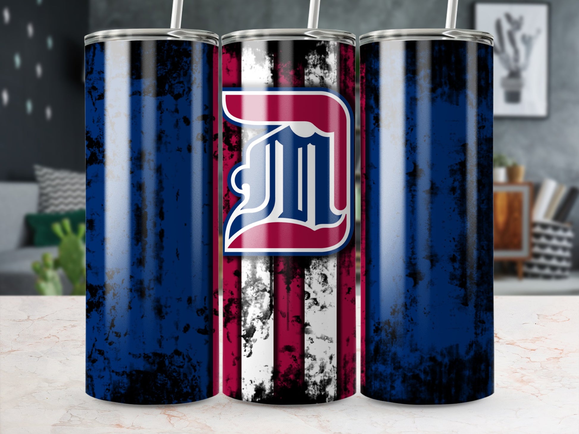 Vintage Red White and Blue Pattern Tumbler Product