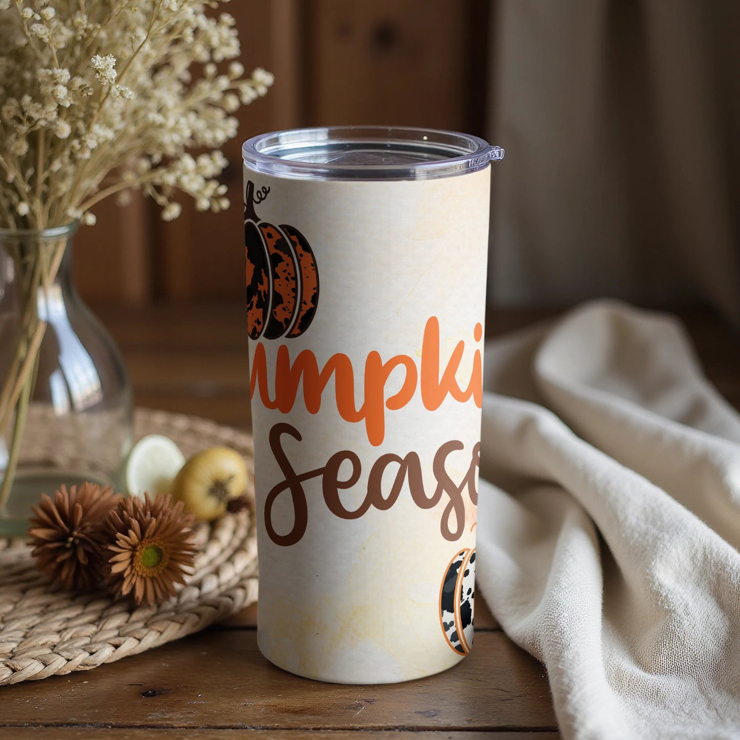 Pumpkin Season Themed Tumbler for Autumn Lovers