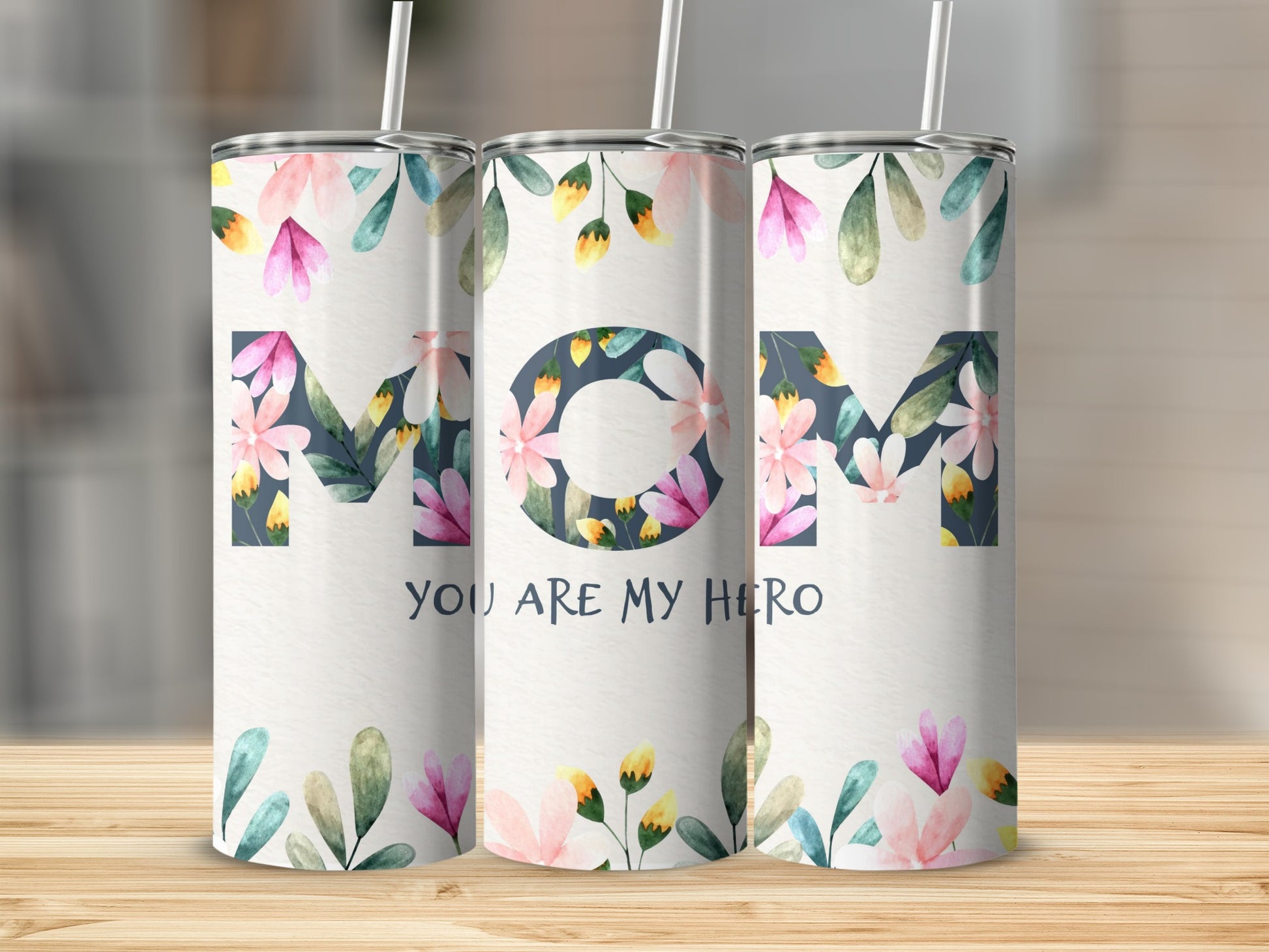 Floral Mom You Are My Hero Tumbler Cup Gift