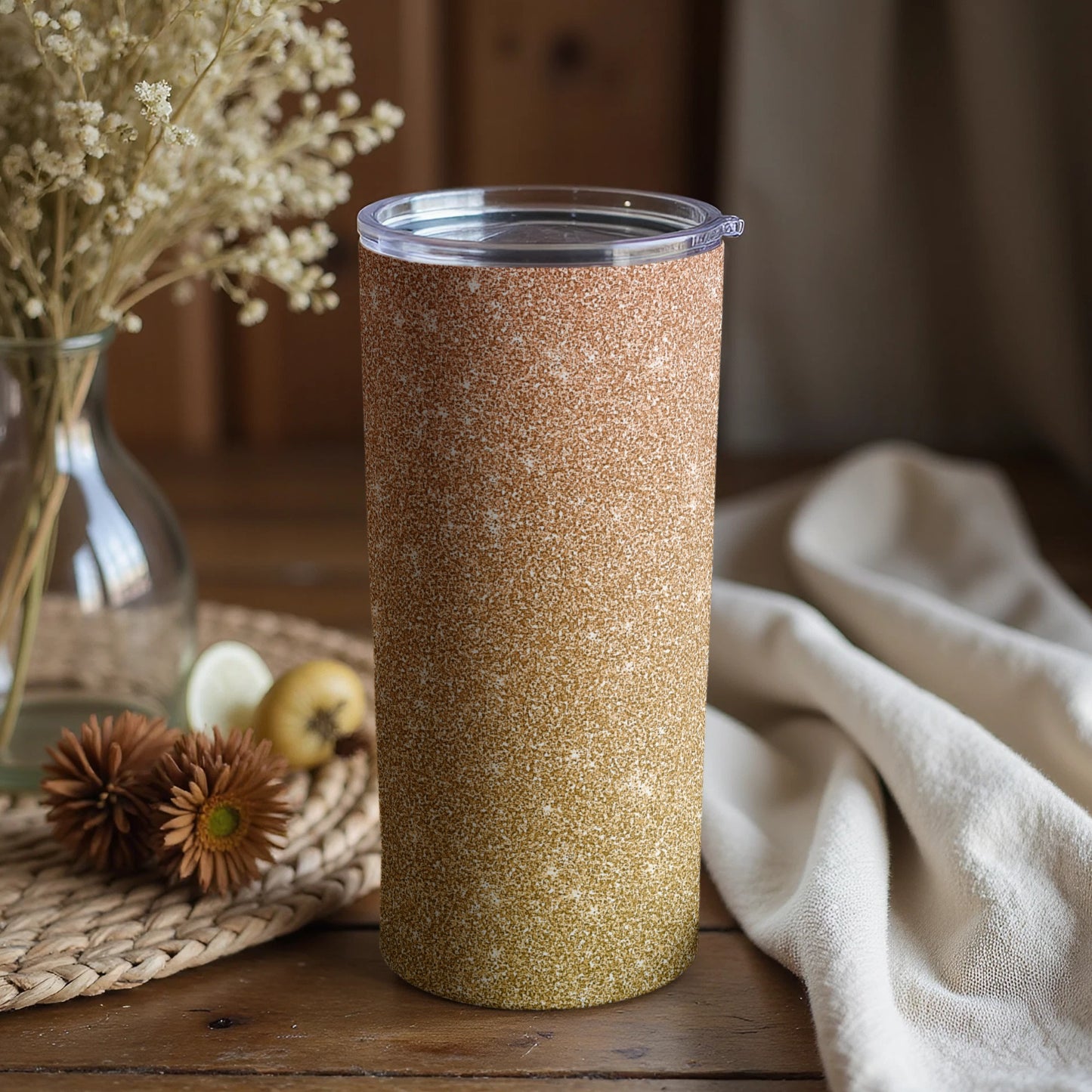 Glittery Gradient Insulated Travel Mug for Hot and Cold Drinks