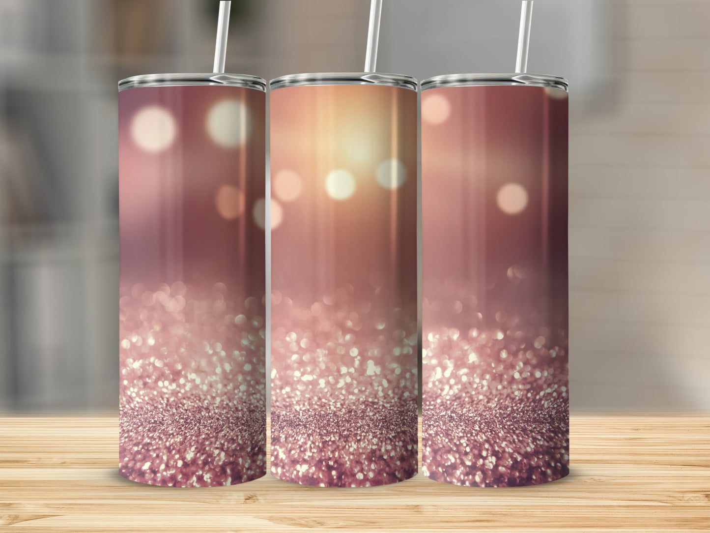 Sparkly Gradient Tumbler With Straw for Beverages