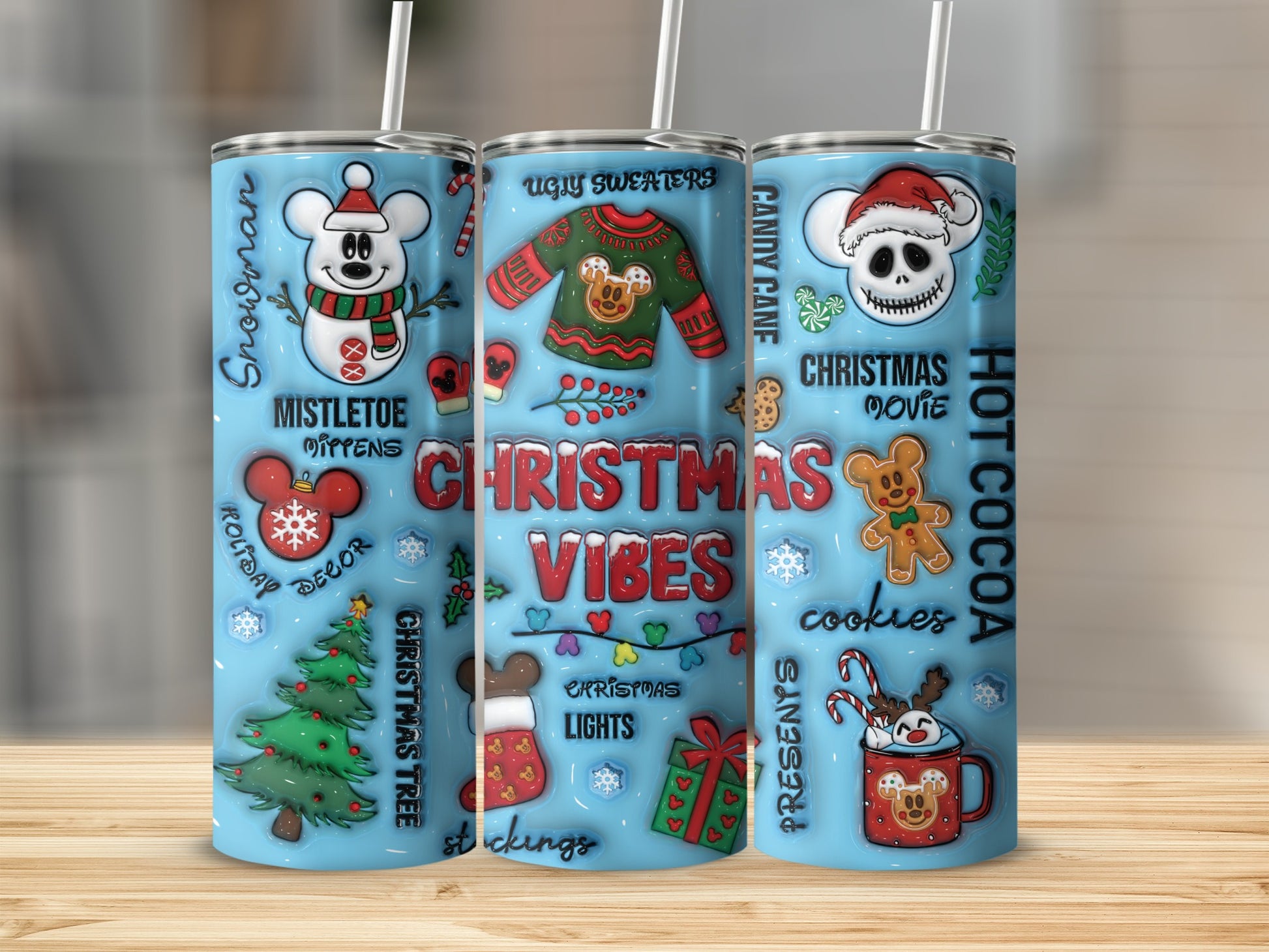Christmas Vibes Holiday Decor Themed Tumbler Cup