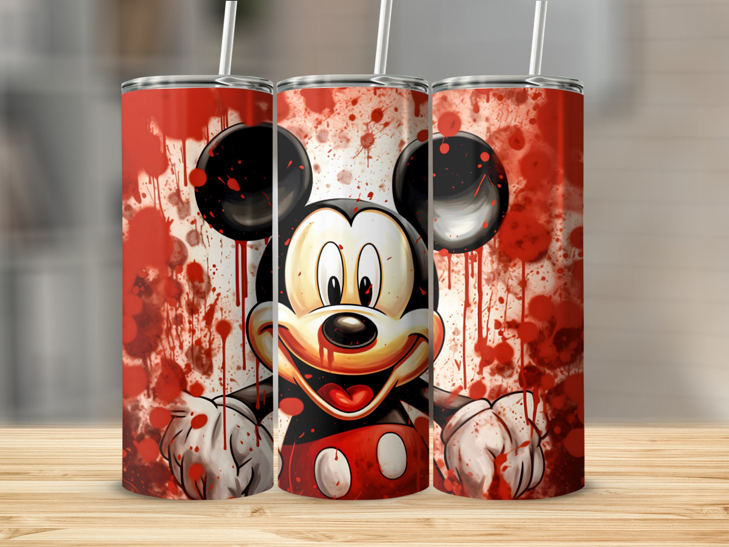 Splattered Mickey Mouse Art Insulated Tumbler