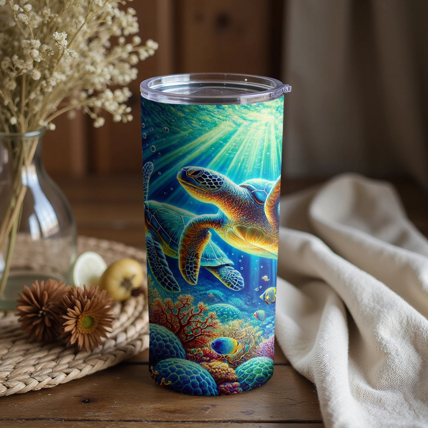 Underwater Sea Turtle Insulated Tumbler Product