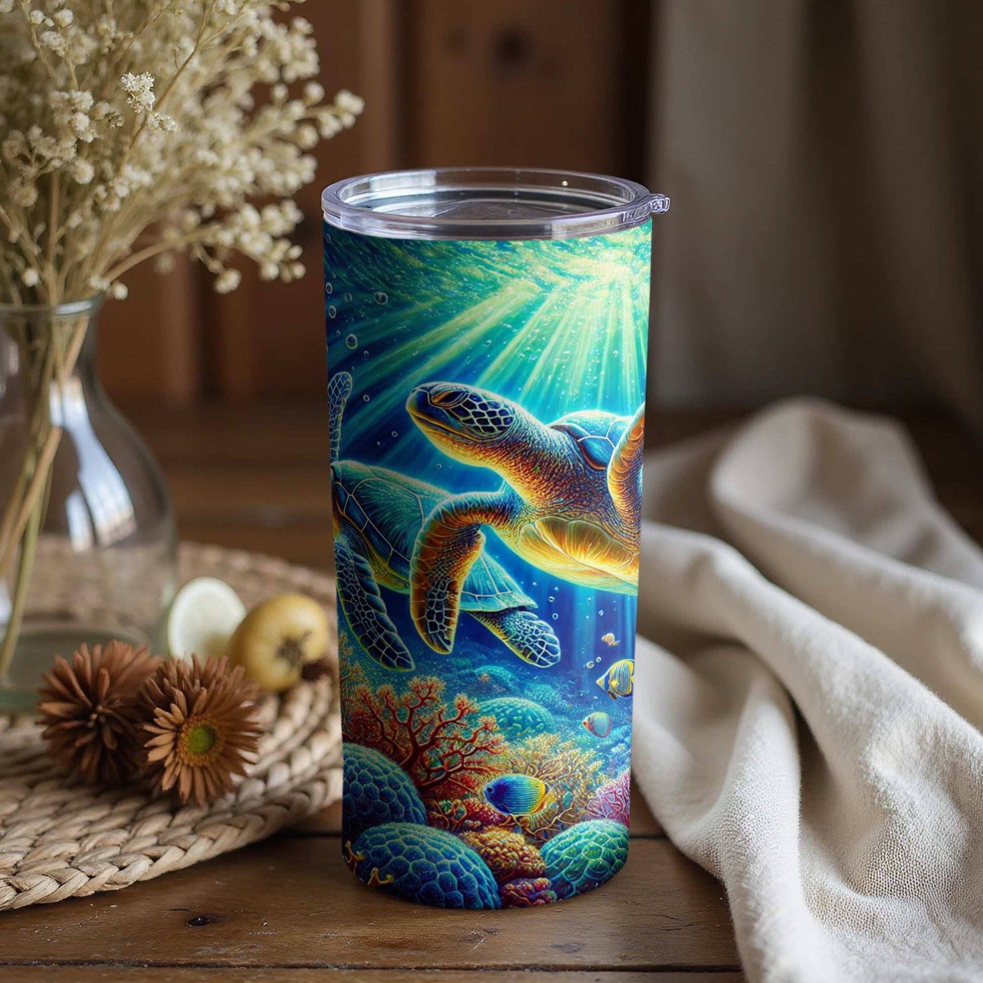 Underwater Sea Turtle Insulated Tumbler Product