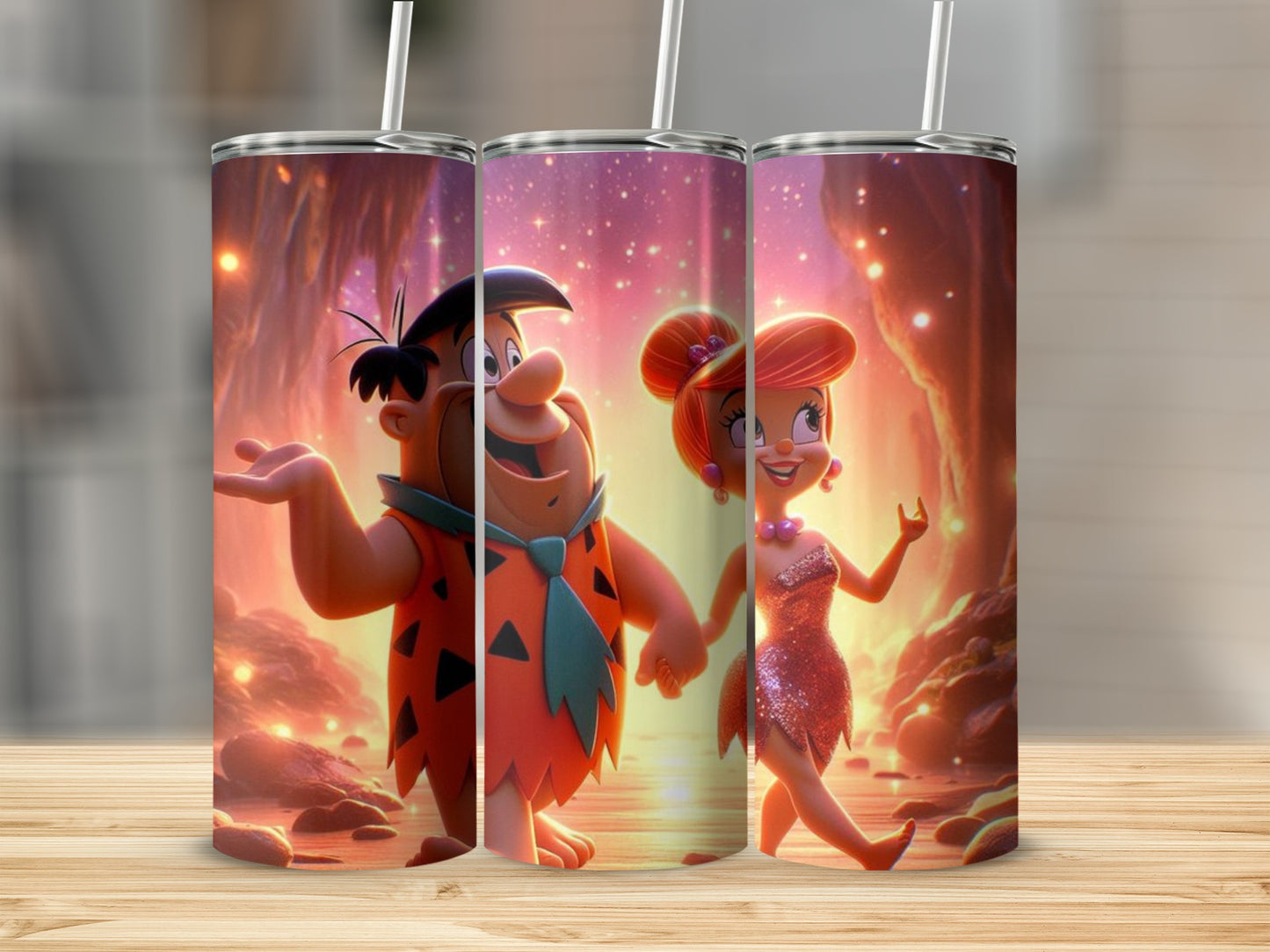 Cartoon Characters Design Travel Tumbler Cup