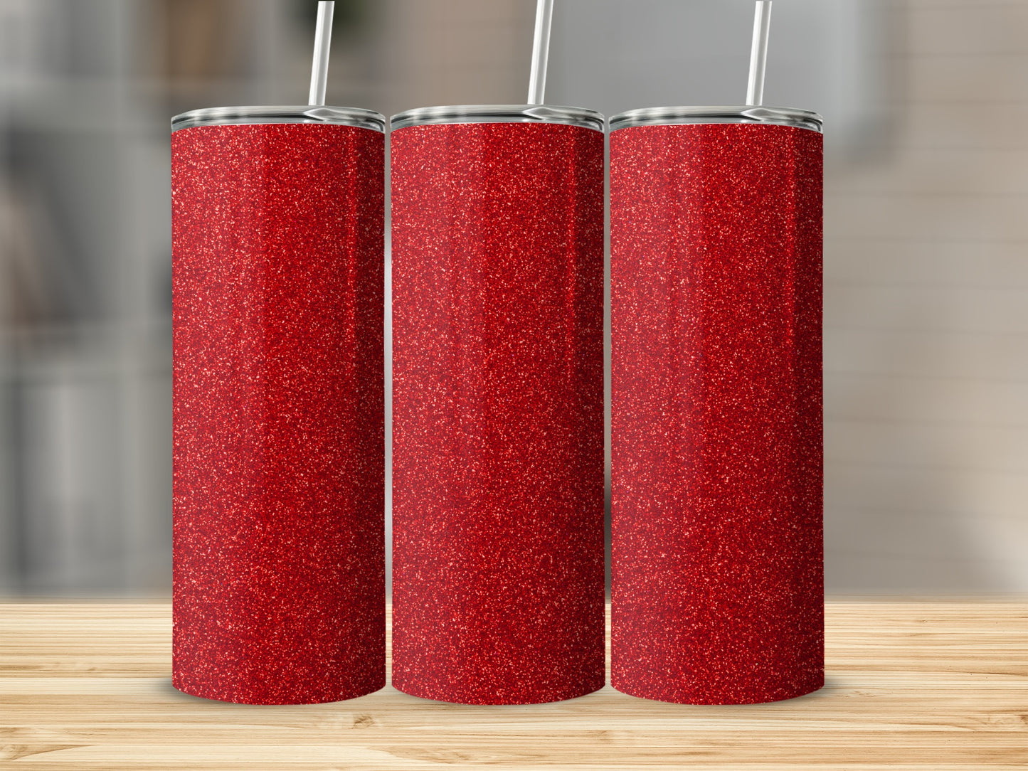 Sparkling Red Glitter Tumbler for Everyday Use