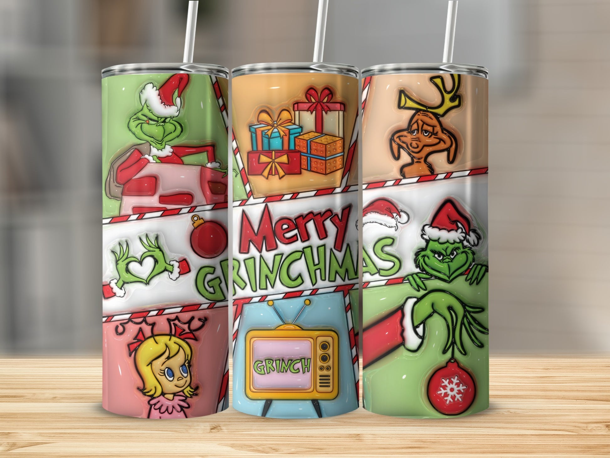 Whimsical Merry Grinchmas Festive Tumblers