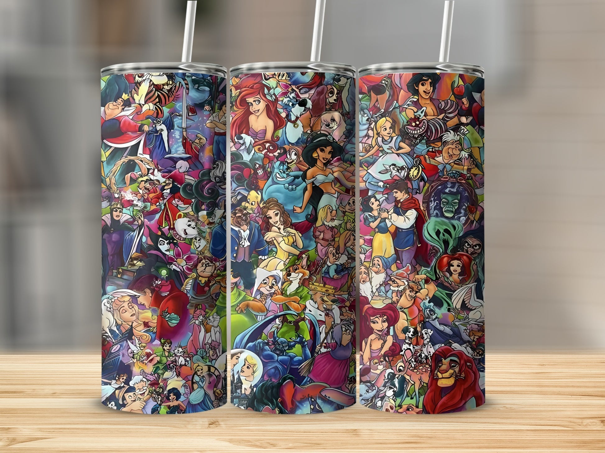Vibrant Disney Characters Design Tumbler Cup