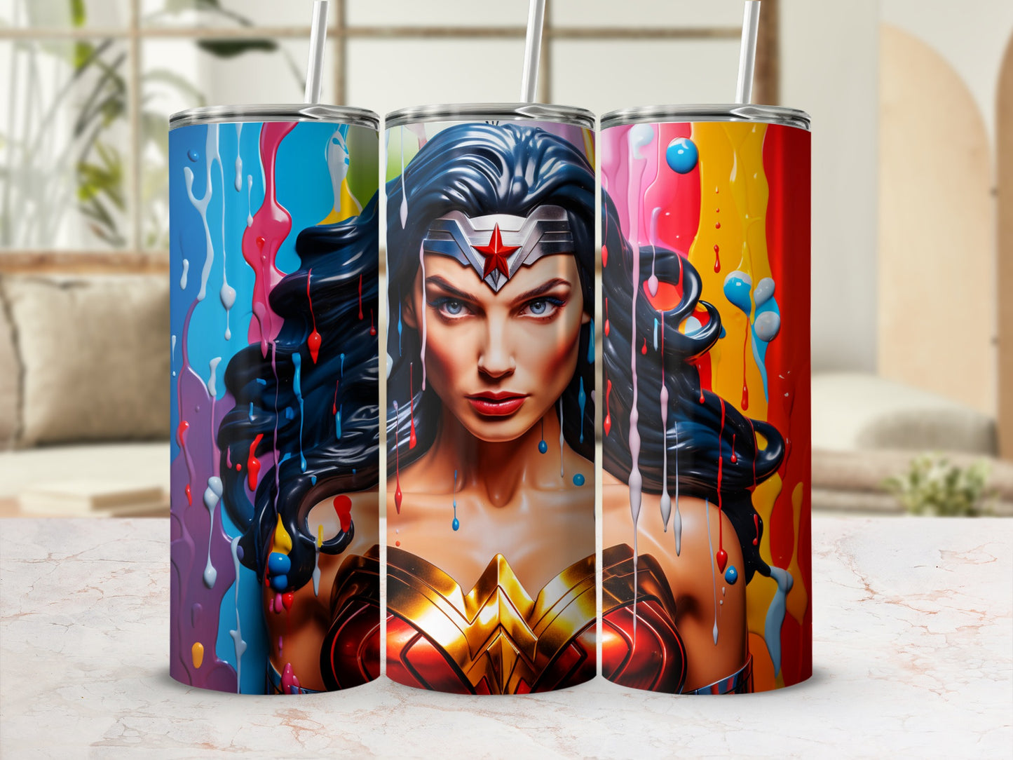 Colorful Hero Design Insulated Tumbler Cups