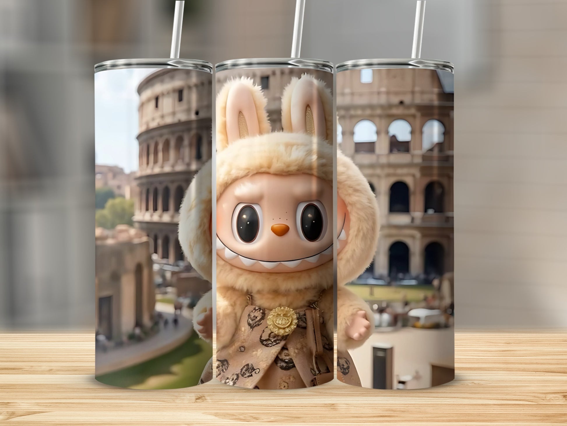 Cute Bunny Colosseum Print Travel Tumbler Cup product