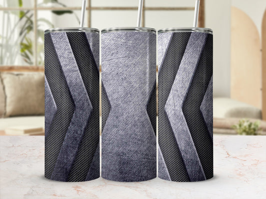 Black Mesh Light Gray Diagonal Pattern Geometric Tumbler Product Type