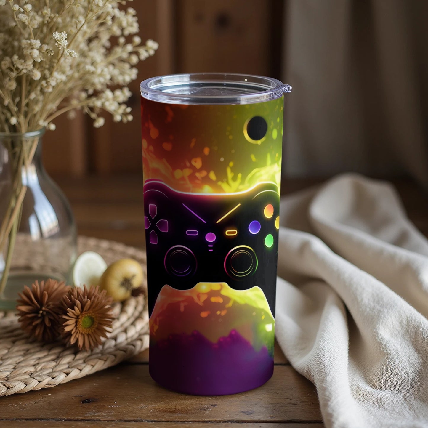 Colorful Gaming Controller Tumbler for Gamers