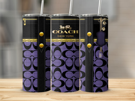 Luxury Coach New York Designer Tumbler with Chic Print