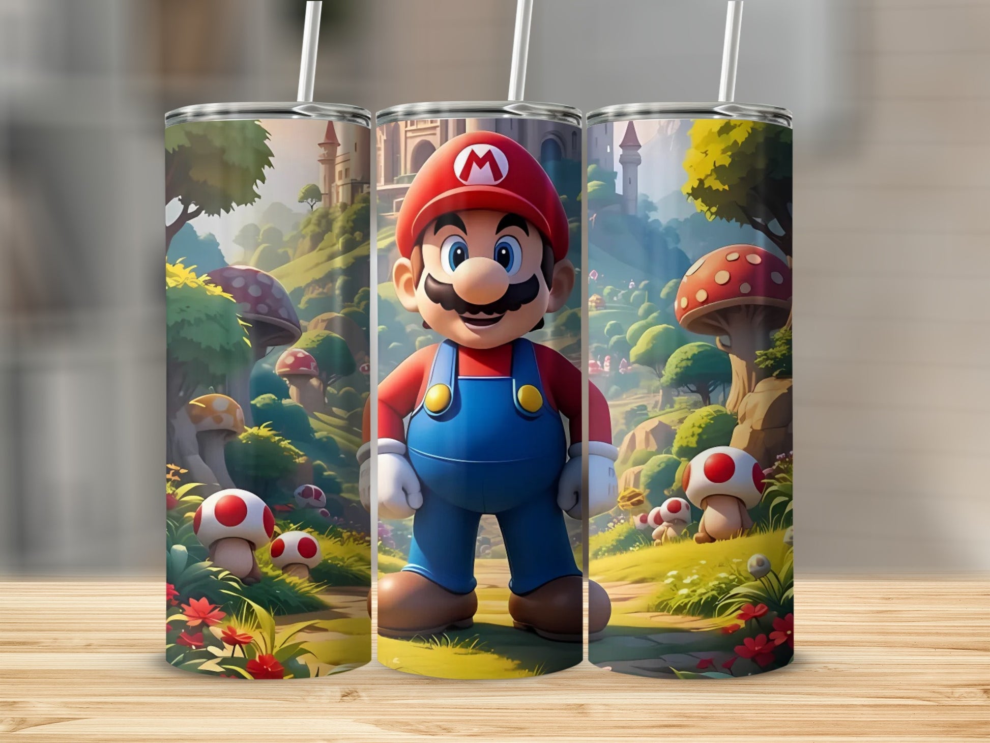 Colorful Mushroom Kingdom Character Tumbler
