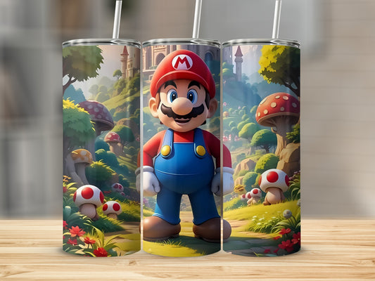 Colorful Mushroom Kingdom Character Tumbler