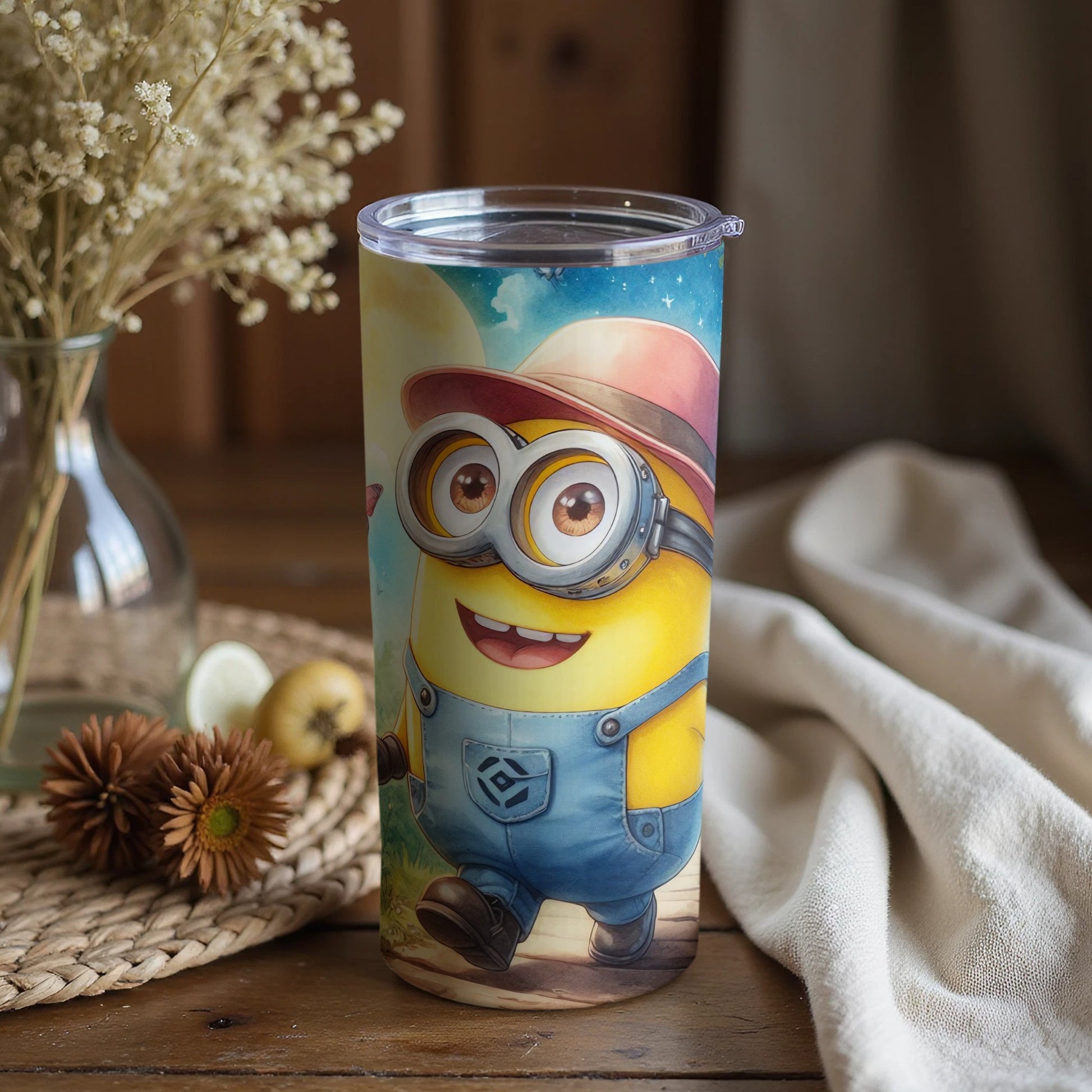 Adorable Minion Character Printed Tumbler For Kids