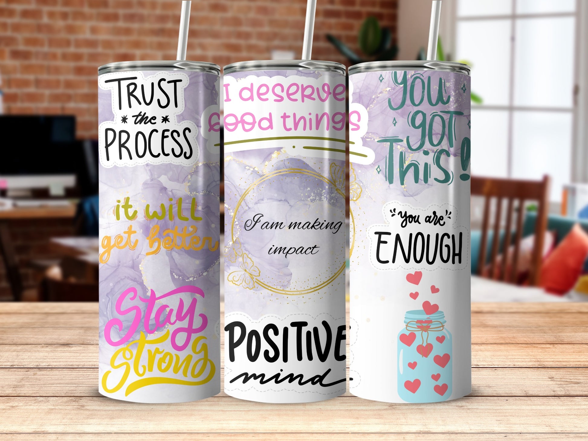 Positive Inspirational Quotes Motivational Tumblers