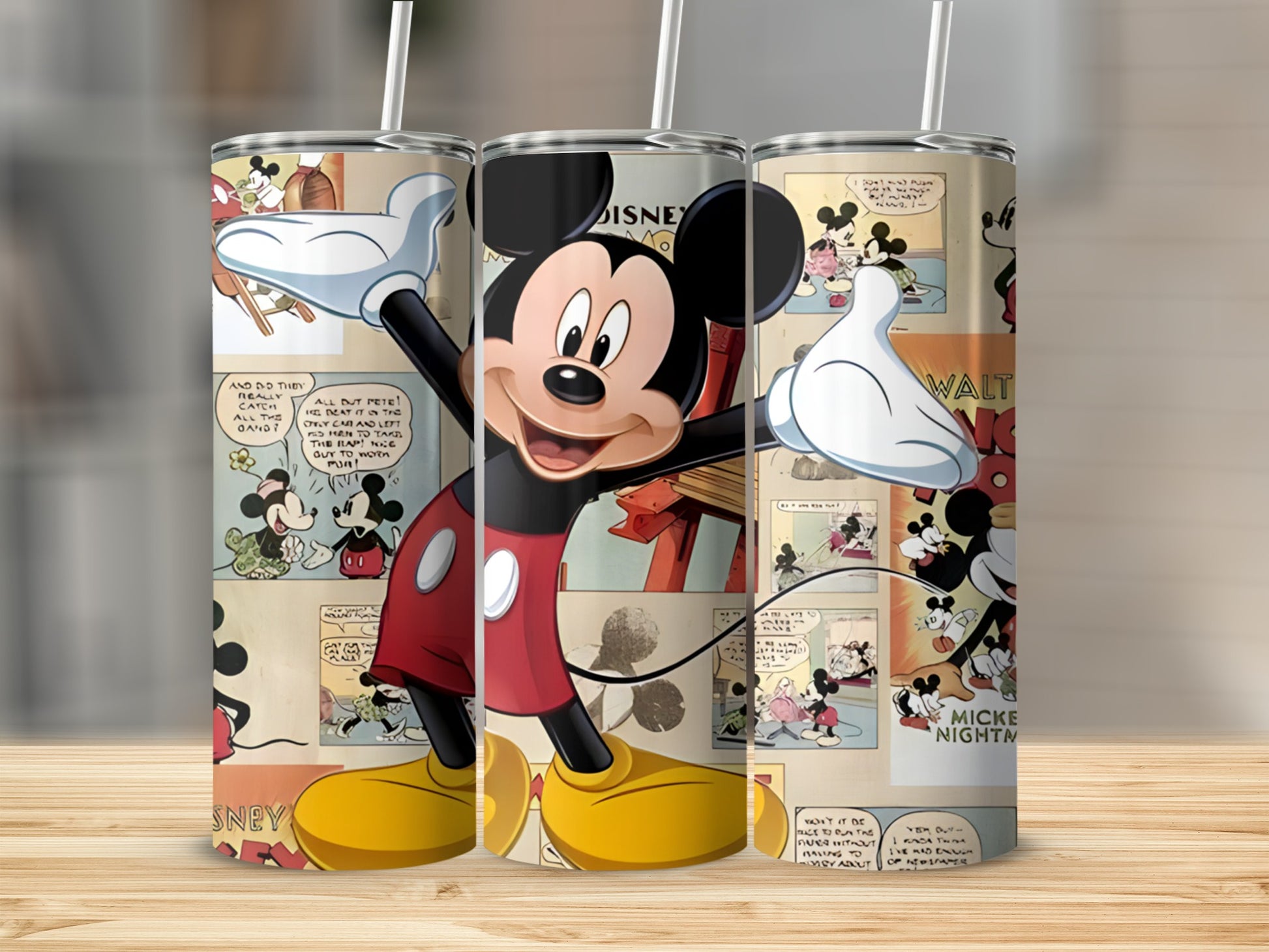 Mickey Mouse Comic Strip Themed Tumbler