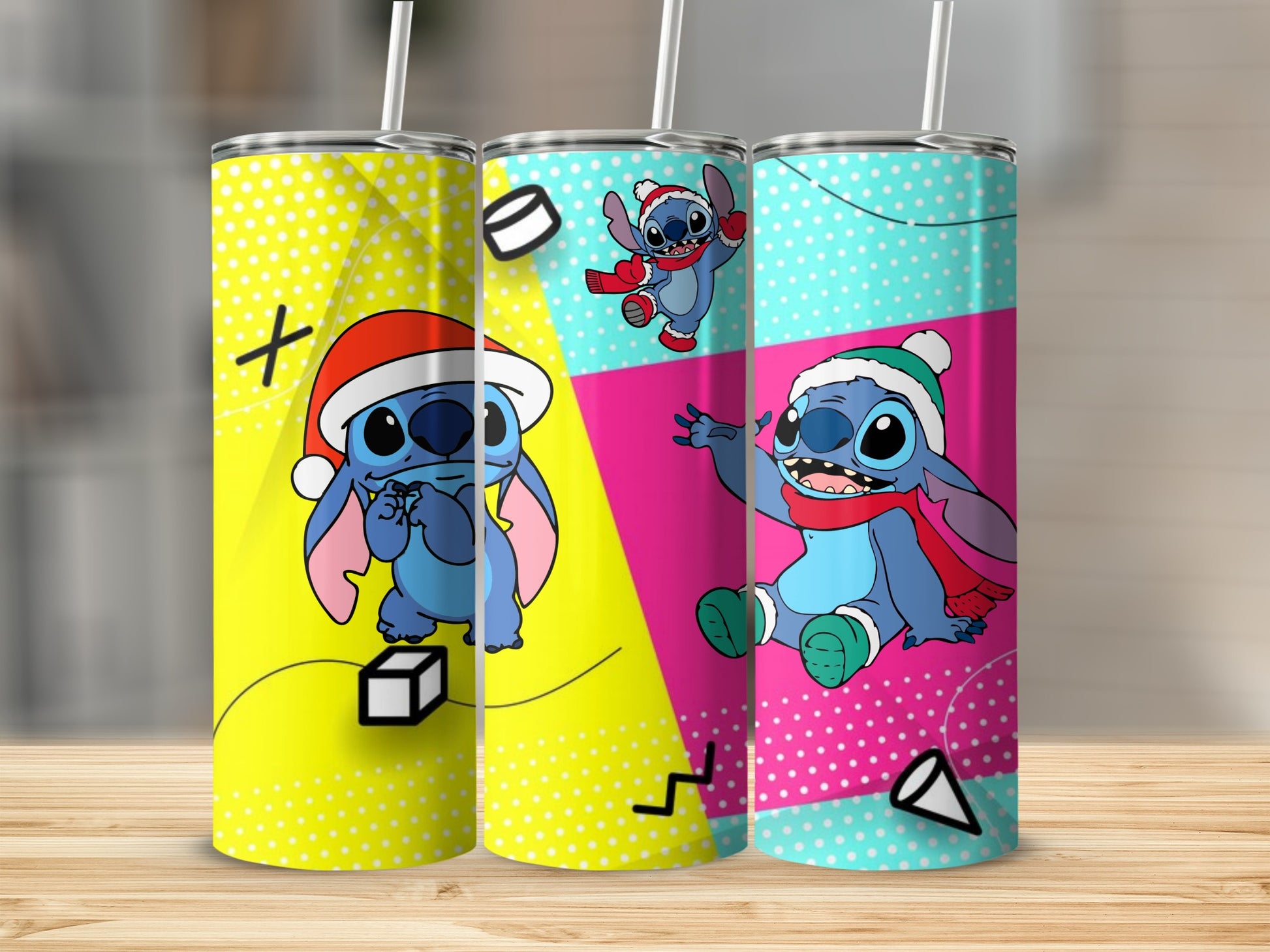Cute Stitch Characters Tumbler Set for Christmas