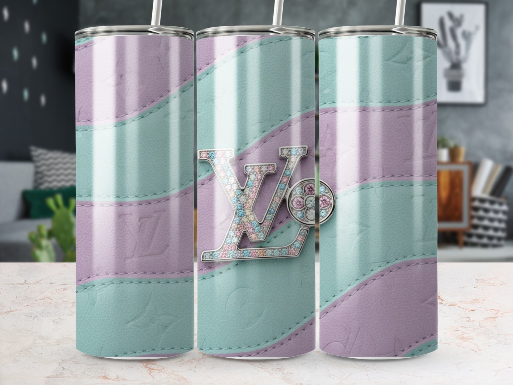 Pastel Wave Designer Logo Tumbler 20 oz Drinkware Cup