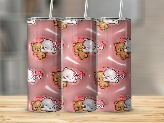 Adorable Cat and Teddy Patterned Drinkware Product